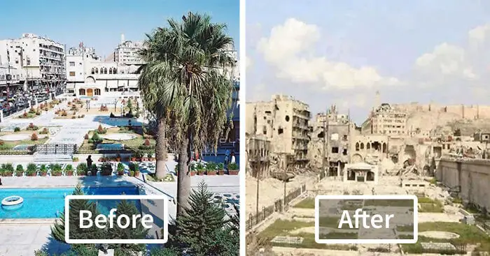 before after war photos aleppo syria fb