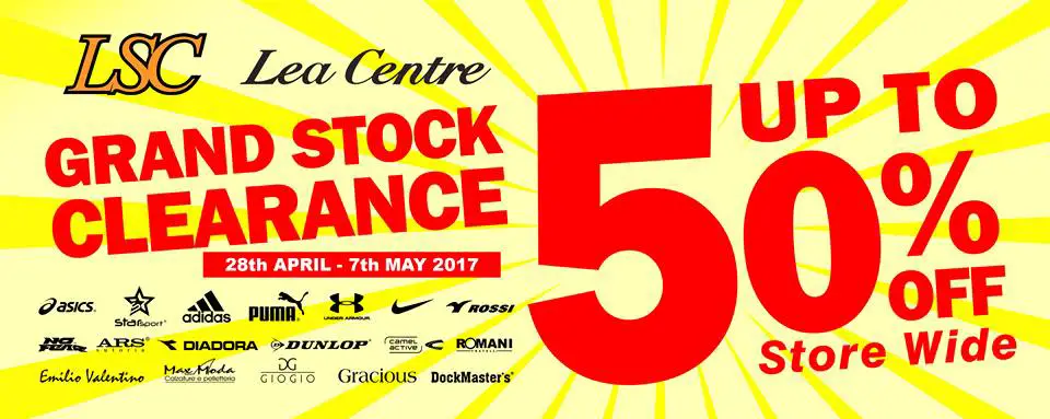 Discount Sehingga 50% Di 22 Cawangan Lea Sports Centre