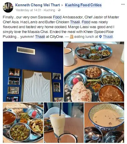 Thaali, Restoran Milik Finalis Masterchef Asia, Kini Dibuka Di Kuching