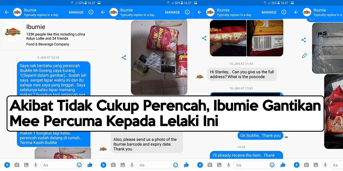 Akibat Tidak Cukup Perencah, Ibumie Gantikan Mee Percuma Kepada Lelaki Ini