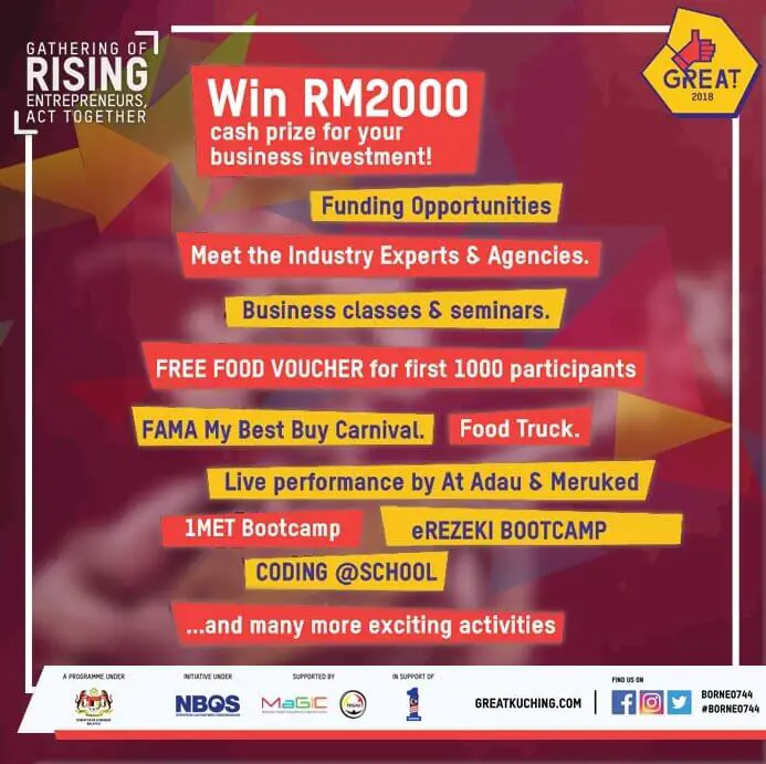 GREAT Kuching 2018, Karnival Menarik Yang Anda Perlu Hadir