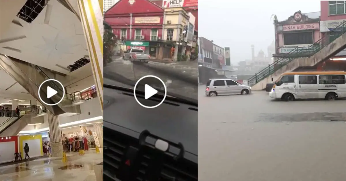 Siling Runtuh, Banjir Kilat Di Kuching Selepas Disirami Hujan Lebat
