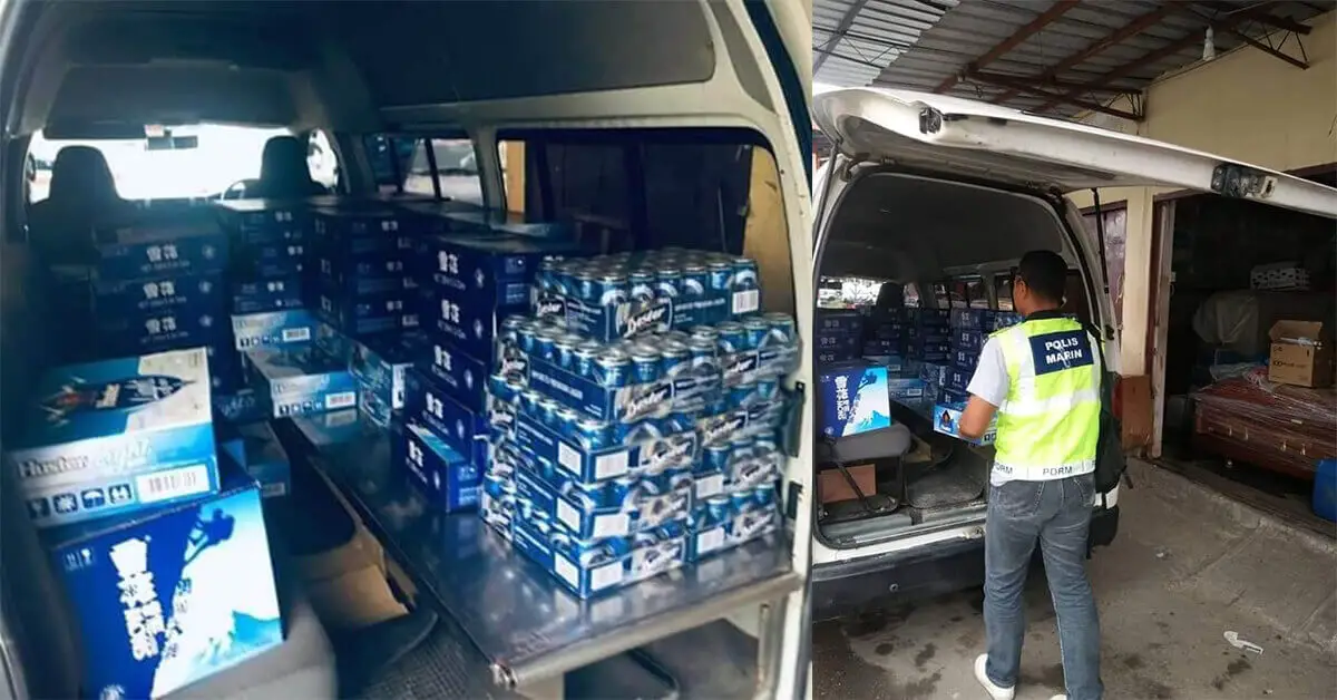 Guna Van Jenazah Angkut Minuman Keras Seludup Bernilai RM145 Ribu