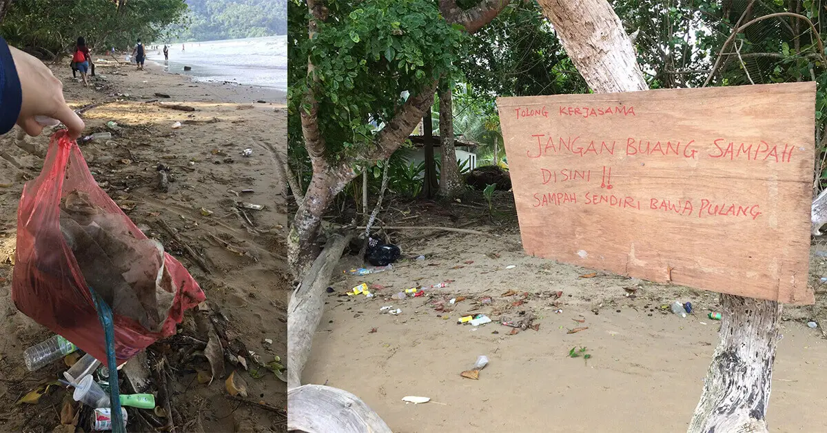 Baru Dibuka Kepada Orang Awam, Pantai Telok Melano Kini Menjadi Pantai Telok Sampah