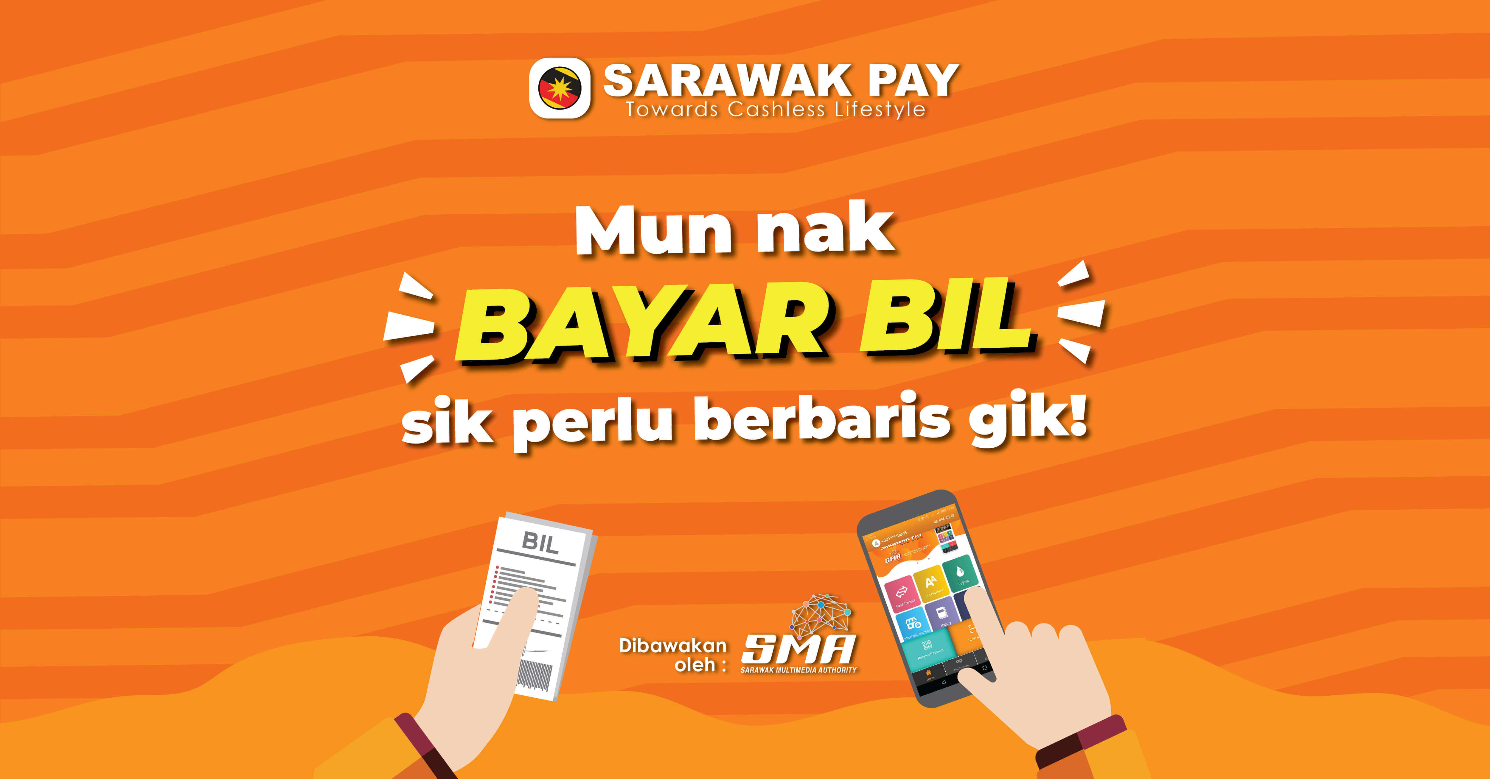 Kini Anda Tidak Perlu Lagi Berbaris Untuk Bayar Bil Utiliti Di Sarawak. Boleh Dapatkan Ganjaran Tunai Lagi!