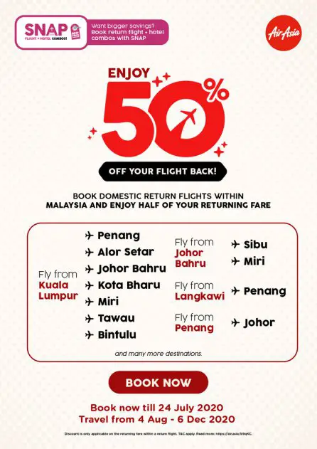 Permintaan Meningkat, AirAsia Tawar Promosi Diskaun 50% Untuk Penerbangan Pulang